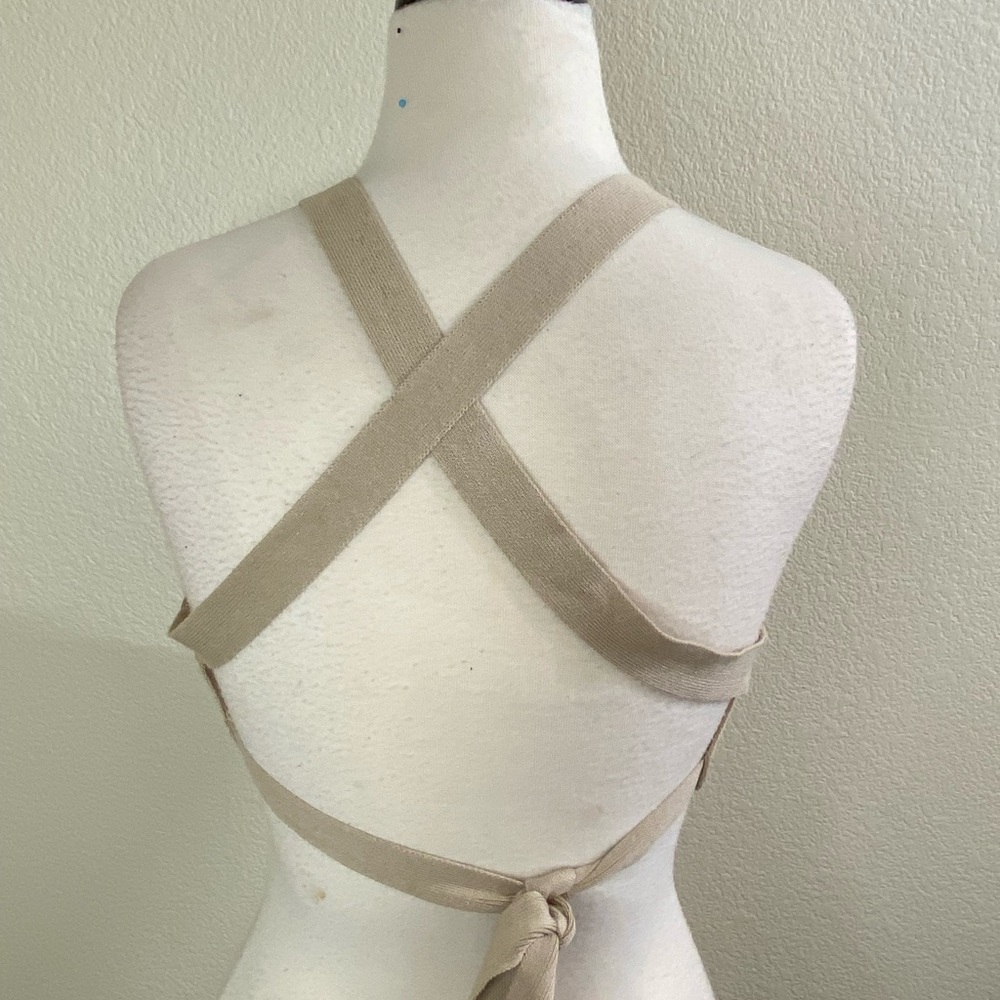 Beige Ribbed Halter Tank Top - Picture 4 of 4